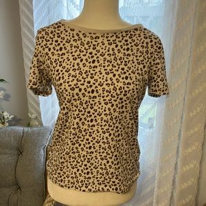 J Crew The Vintage Cotton leopard print tee top S